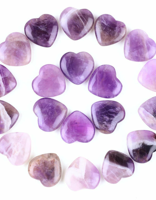 Load image into Gallery viewer, 30 PCS Natural Heart Amethyst &amp; Green Aventurine Polished Healing Stones
