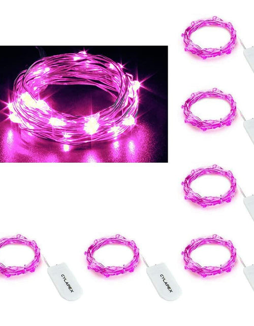 Load image into Gallery viewer, CYLAPEX 6 Pack Pink Fairy Lights String Battery Operated 3.3ft 20 LEDs
