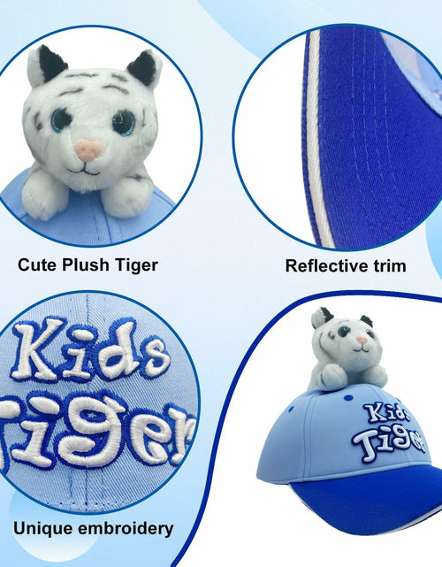 Load image into Gallery viewer, GADMEXILY Kids Boys Adjustable Cotton Baseball Cap Plush Tiger Hat Blue
