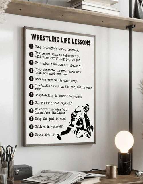Load image into Gallery viewer, HSHFKLH Inspirational Wrestling Life Lessons Canvas Wall Art Motivational Poster
