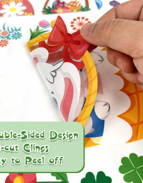 Load image into Gallery viewer, AOWDIAO Easter Window Clings 12 Sheets 366 Pcs Reusable 12x9 Inch Colorful
