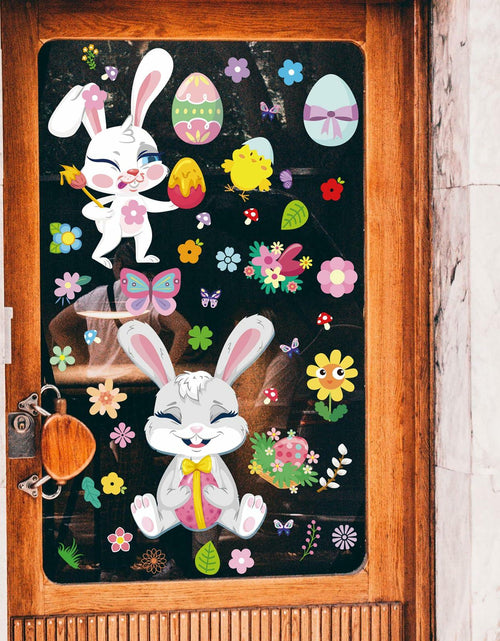 Load image into Gallery viewer, AOWDIAO Easter Window Clings 12 Sheets 366 Pcs Reusable 12x9 Inch Colorful
