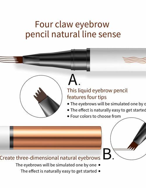 Load image into Gallery viewer, YIWANLLE Eyebrow Microblading Pen 3D Waterproof 4 Fork Tip Light Coffee 1 Count
