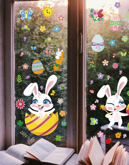 Load image into Gallery viewer, AOWDIAO Easter Window Clings 12 Sheets 366 Pcs Reusable 12x9 Inch Colorful

