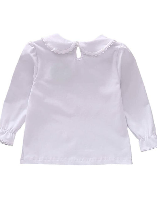 Load image into Gallery viewer, HDLEXD Baby Girls Long Sleeve Doll Collar T-Shirt Blouse White Toddler 5-6T

