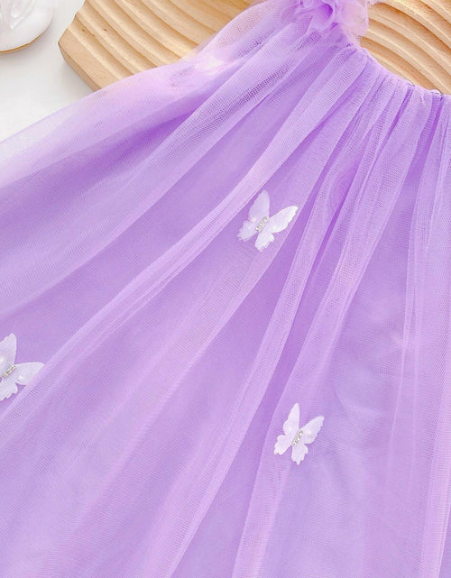 Load image into Gallery viewer, QB Baby Girl Dress Vintage Lace Collar Tulle Skirt Purple Butterfly 12M
