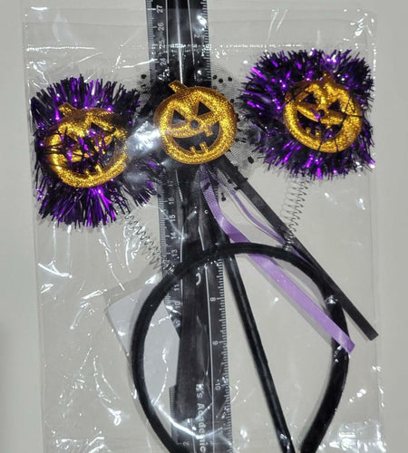 IKOLA Halloween Pumpkin Headband with Wand Set Orange & Purple 1 Count