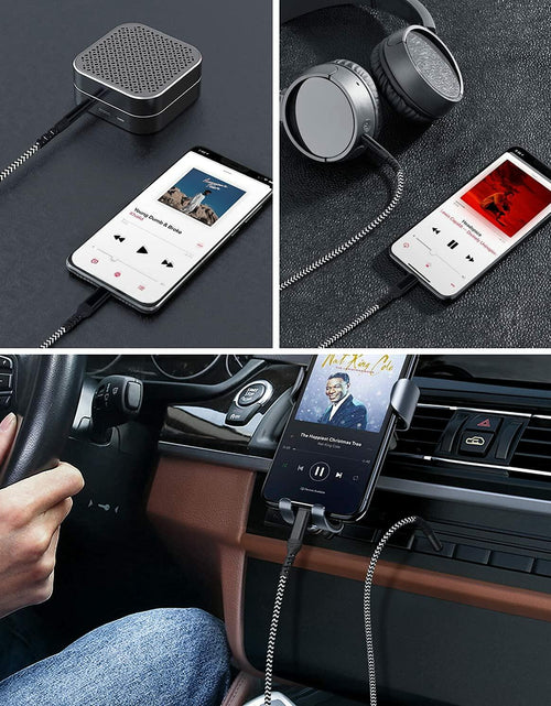 Load image into Gallery viewer, esbeecables Apple iPhone Lightning to 3.5mm Aux Cable Silver 3.3ft

