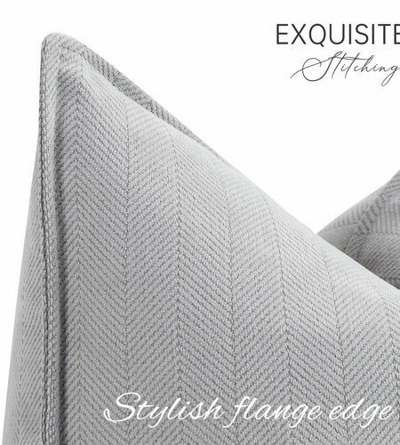 ZWJD Chenille Light Gray Pillow Covers 22x22 Set of 2 Soft Decorative