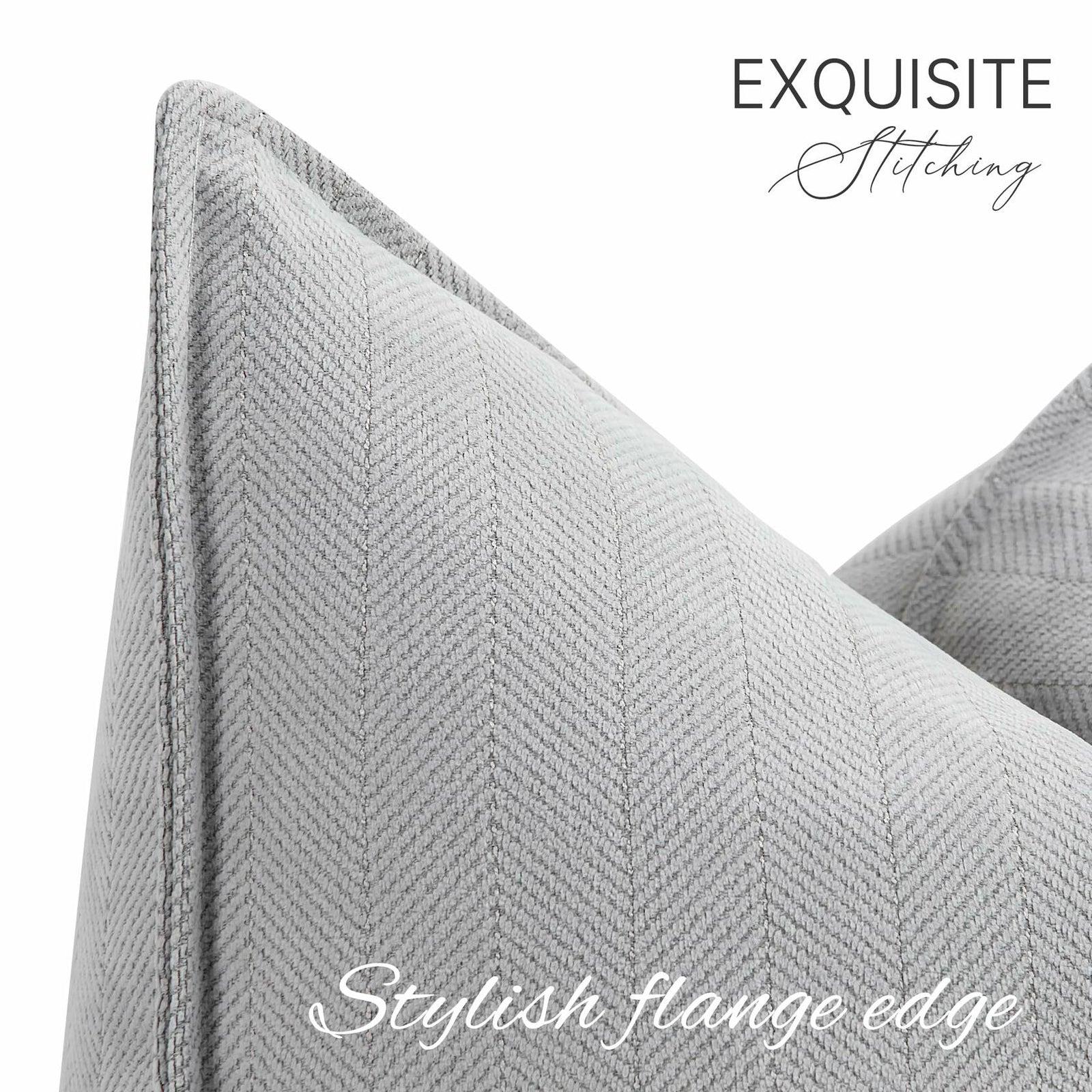 ZWJD Chenille Light Gray Pillow Covers 22x22 Set of 2 Soft Decorative