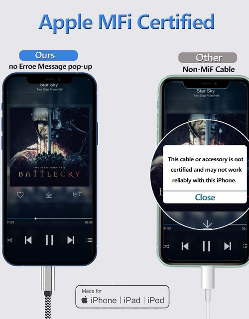 Load image into Gallery viewer, esbeecables Apple iPhone Lightning to 3.5mm Aux Cable Silver 3.3ft
