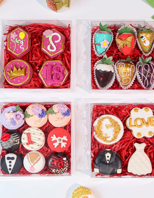 Load image into Gallery viewer, RomanticBaking 20 Pack 6x6x2in Clear Window Cookie Boxes PET Material
