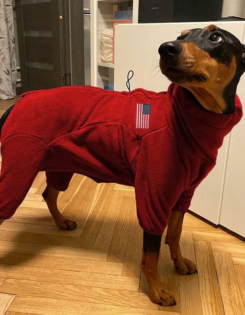 Load image into Gallery viewer, kims cosiart Polar Fleece Dog Jacket Windproof Warm Padded Coat Red Size S
