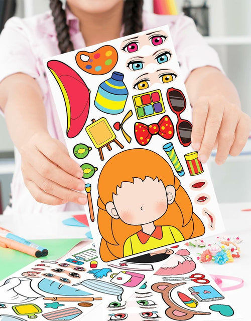 Load image into Gallery viewer, BOGIKI Make a Face Stickers 15 Sheets Waterproof Girl Halloween Party Favors
