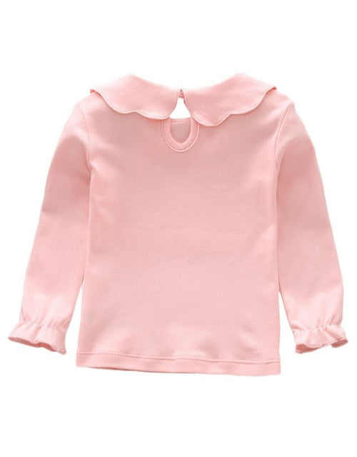 Load image into Gallery viewer, HDLEXD Baby Girls Long Sleeve Doll Collar T-Shirt Pink Size 5T
