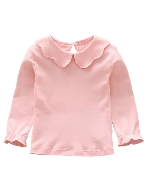 Load image into Gallery viewer, HDLEXD Baby Girls Long Sleeve Doll Collar T-Shirt Pink Size 5T
