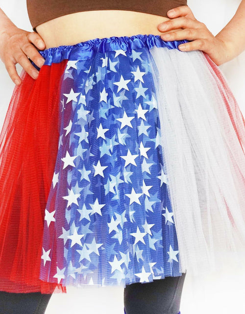 Load image into Gallery viewer, SUFEINI Women's Plus Size Usa Star Tutu Skirt Dance Ballet Halloween Size Plus
