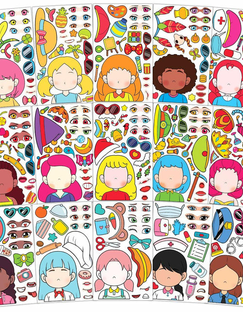 Load image into Gallery viewer, BOGIKI Make a Face Stickers 15 Sheets Waterproof Girl Halloween Party Favors
