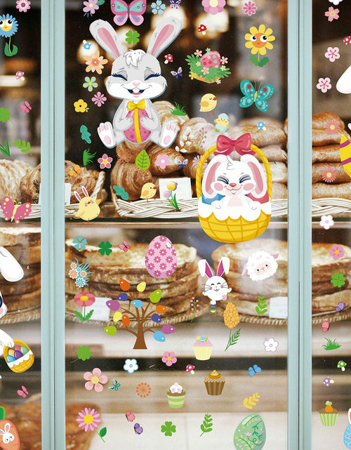 Load image into Gallery viewer, AOWDIAO Easter Window Clings 12 Sheets 366 Pcs Reusable 12x9 Inch Colorful

