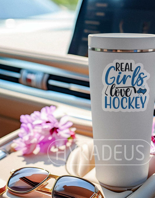 Load image into Gallery viewer, HYKADEUS Real Girls Love Hockey Sticker Decals Waterproof Vinyl 3x2.8 3Pcs
