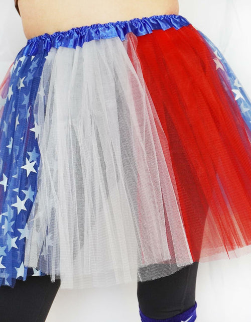 Load image into Gallery viewer, SUFEINI Women's Plus Size Usa Star Tutu Skirt Dance Ballet Halloween Size Plus
