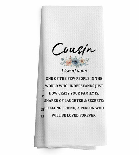 TAEDIN Cousin Gifts Kitchen Towels 16x24in Decorative Absorbent Tea Towel
