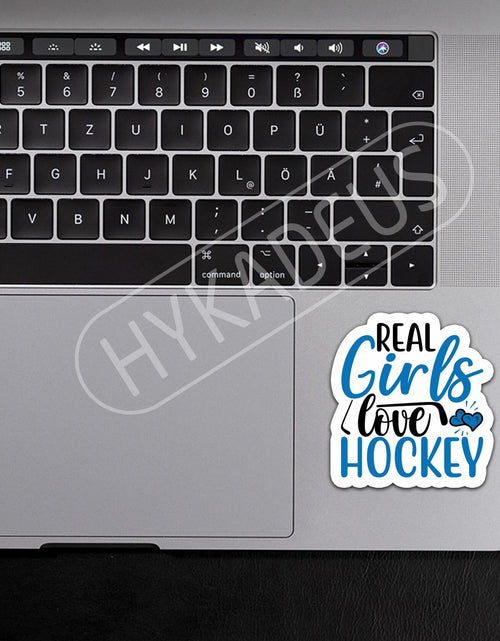 Load image into Gallery viewer, HYKADEUS Real Girls Love Hockey Sticker Decals Waterproof Vinyl 3x2.8 3Pcs
