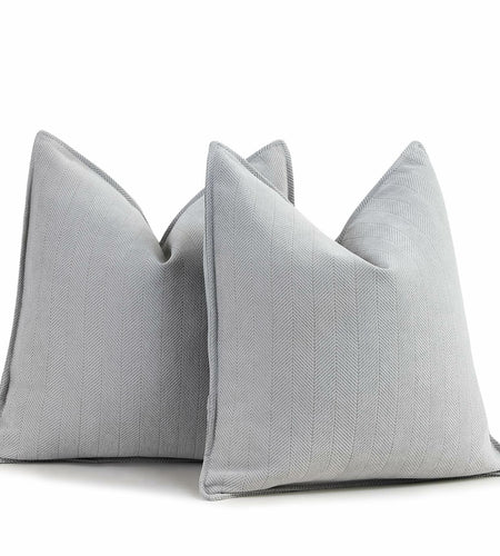 ZWJD Chenille Light Gray Pillow Covers 22x22 Set of 2 Soft Decorative