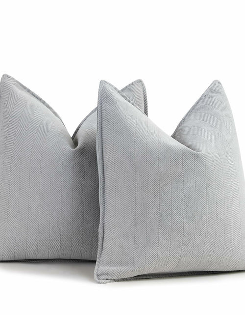 Load image into Gallery viewer, ZWJD Chenille Light Gray Pillow Covers 22x22 Set of 2 Soft Decorative
