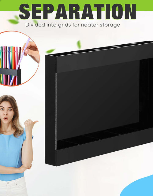 Load image into Gallery viewer, Qinyoung Acrylic Straw Holder Cabinet Door Mount Large Black Size Large
