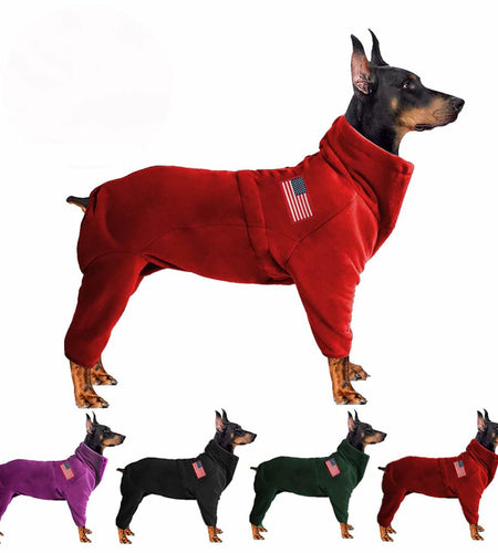 kims cosiart Polar Fleece Dog Jacket Windproof Warm Padded Coat Red Size S