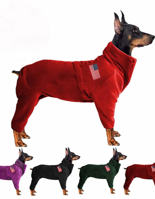 Load image into Gallery viewer, kims cosiart Polar Fleece Dog Jacket Windproof Warm Padded Coat Red Size S
