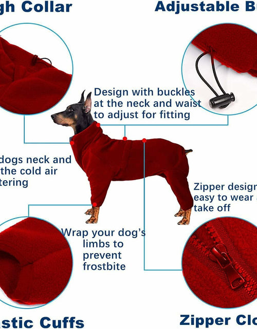 Load image into Gallery viewer, kims cosiart Polar Fleece Dog Jacket Windproof Warm Padded Coat Red Size S
