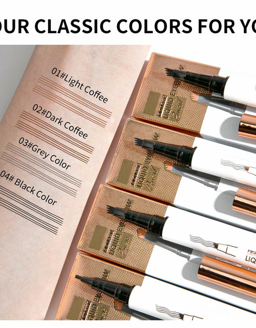 Load image into Gallery viewer, YIWANLLE Eyebrow Microblading Pen 3D Waterproof 4 Fork Tip Light Coffee 1 Count
