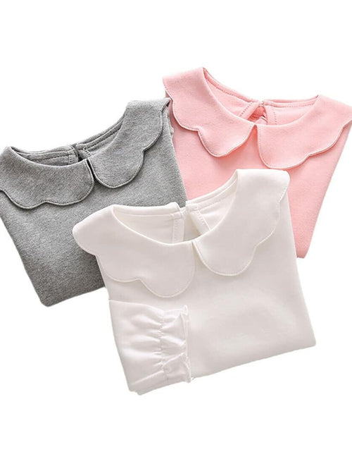 Load image into Gallery viewer, HDLEXD Baby Girls Long Sleeve Doll Collar T-Shirt Pink Size 5T
