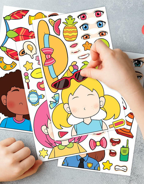 Load image into Gallery viewer, BOGIKI Make a Face Stickers 15 Sheets Waterproof Girl Halloween Party Favors
