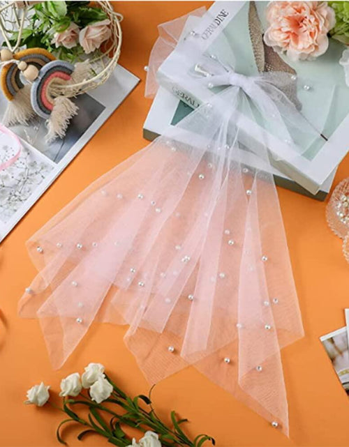 Load image into Gallery viewer, AKOAK White Bow Pearl Hairpin Wedding Tiara Hair Ornament 1 Pack

