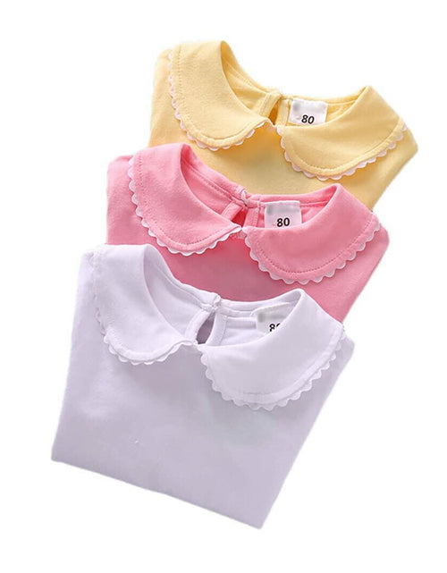 Load image into Gallery viewer, HDLEXD Baby Girls Long Sleeve Doll Collar T-Shirt Blouse White Toddler 5-6T
