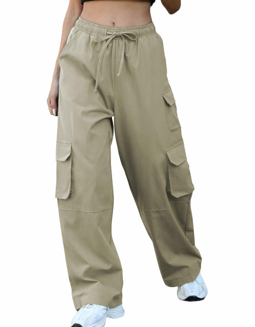 Load image into Gallery viewer, Uyvora Women's High Waisted Cargo Pants Straight Leg 7 Pockets Khaki
