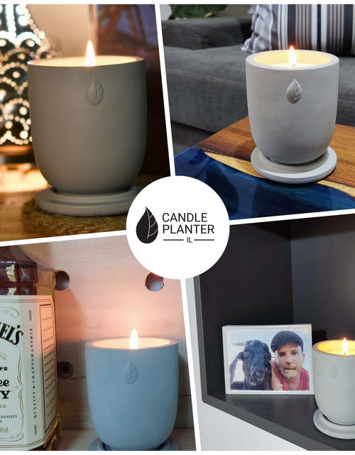 Load image into Gallery viewer, Matani Concrete Cement Candle Planter Aromatherapy Soy Black Sandalwood 3.1x4in
