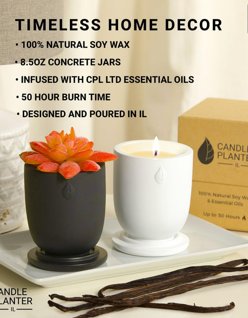 Load image into Gallery viewer, Matani Concrete Cement Candle Planter Aromatherapy Soy Black Sandalwood 3.1x4in
