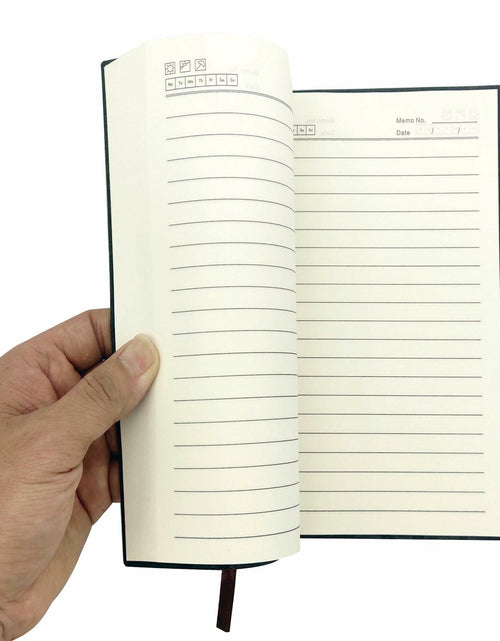 Load image into Gallery viewer, shengyoude Business A5 PU Leather Notebook 8mm Grid 200 Pages Black
