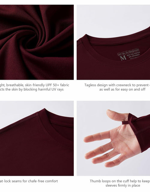 Load image into Gallery viewer, UVSAI Men’s UPF 50+ Long Sleeve Performance T-Shirt Burgundy Size 3X-Large
