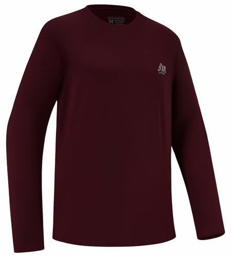 UVSAI Men’s UPF 50+ Long Sleeve Performance T-Shirt Burgundy Size 3X-Large