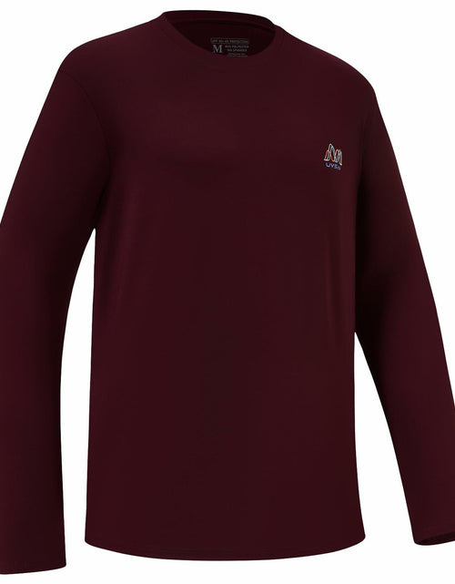 Load image into Gallery viewer, UVSAI Men’s UPF 50+ Long Sleeve Performance T-Shirt Burgundy Size 3X-Large
