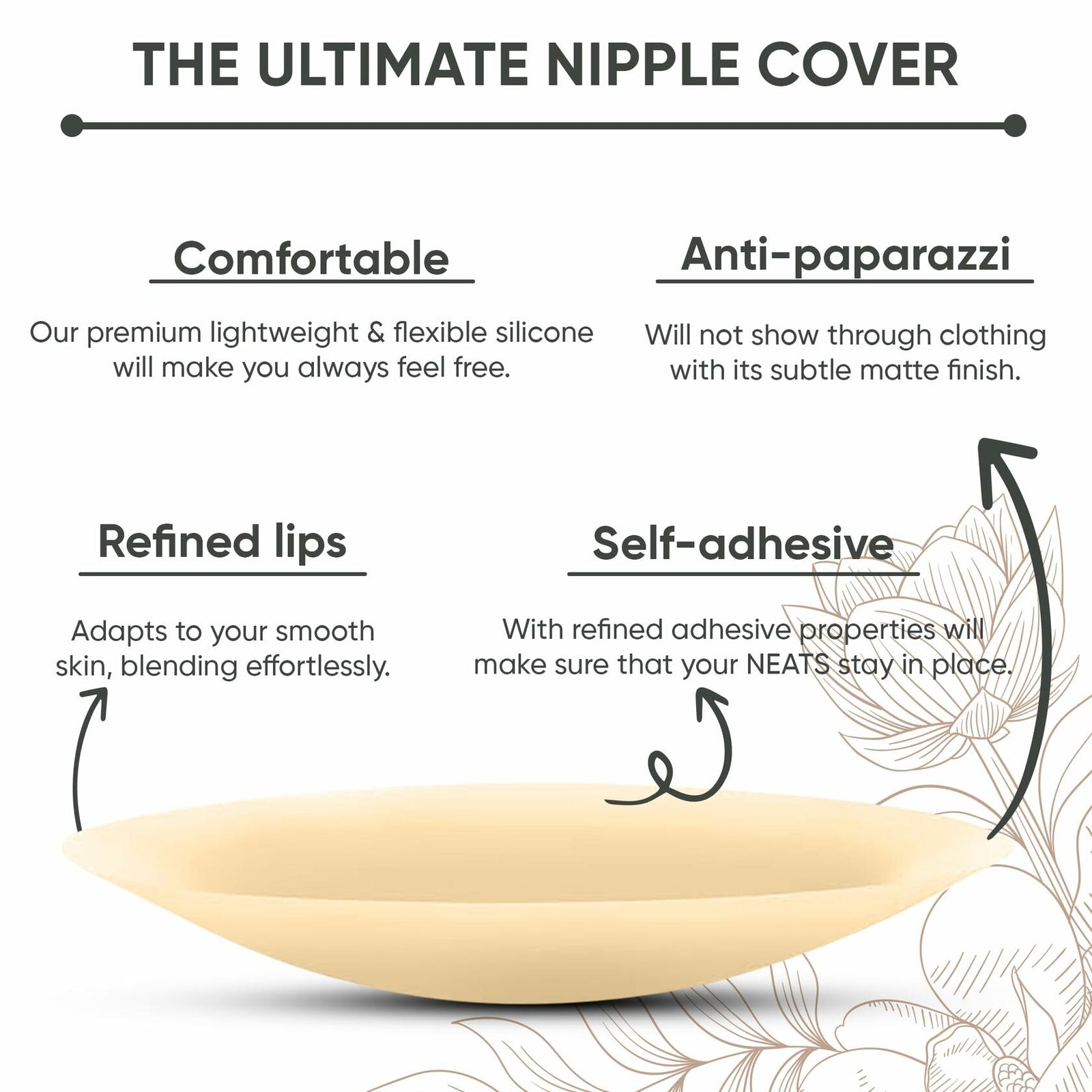 Nippiebye Silicone Reusable Adhesive Nipple Covers Pasties Caramel