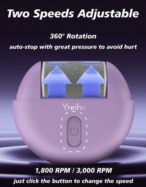 Load image into Gallery viewer, Yreihn Electric Callus Remover for Feet Purple 1 Count ABS Material
