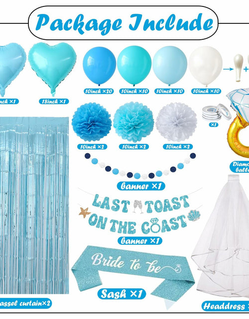 Load image into Gallery viewer, Nyvrexo Last Toast on The Coast Bachelorette Decorations Blue White Paper
