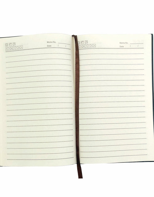 Load image into Gallery viewer, shengyoude Business A5 PU Leather Notebook 8mm Grid 200 Pages Black
