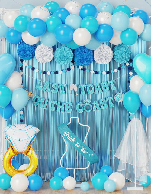 Load image into Gallery viewer, Nyvrexo Last Toast on The Coast Bachelorette Decorations Blue White Paper

